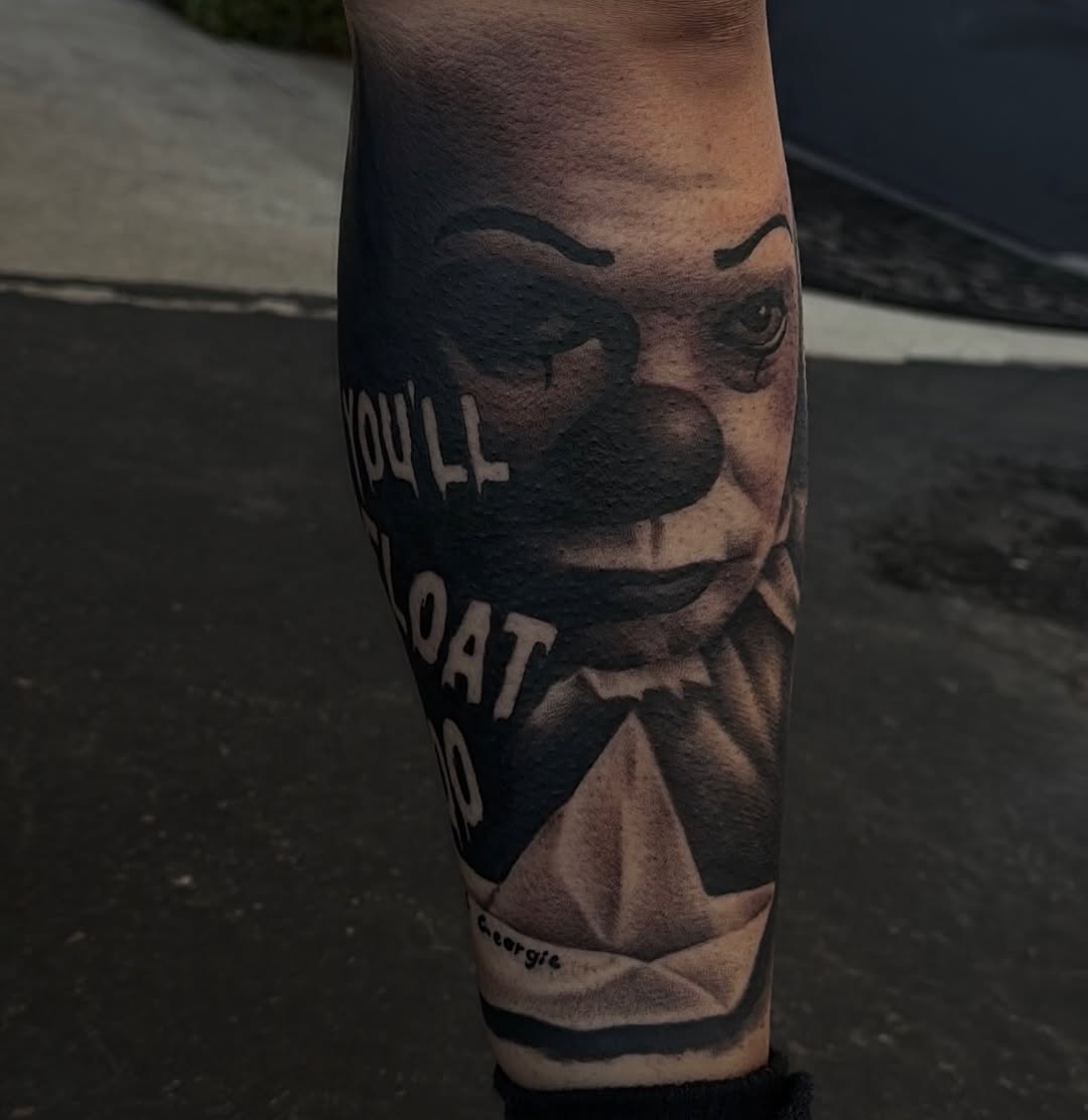 Tattoo by @the_horrordude — dark_realism, black_and_grey