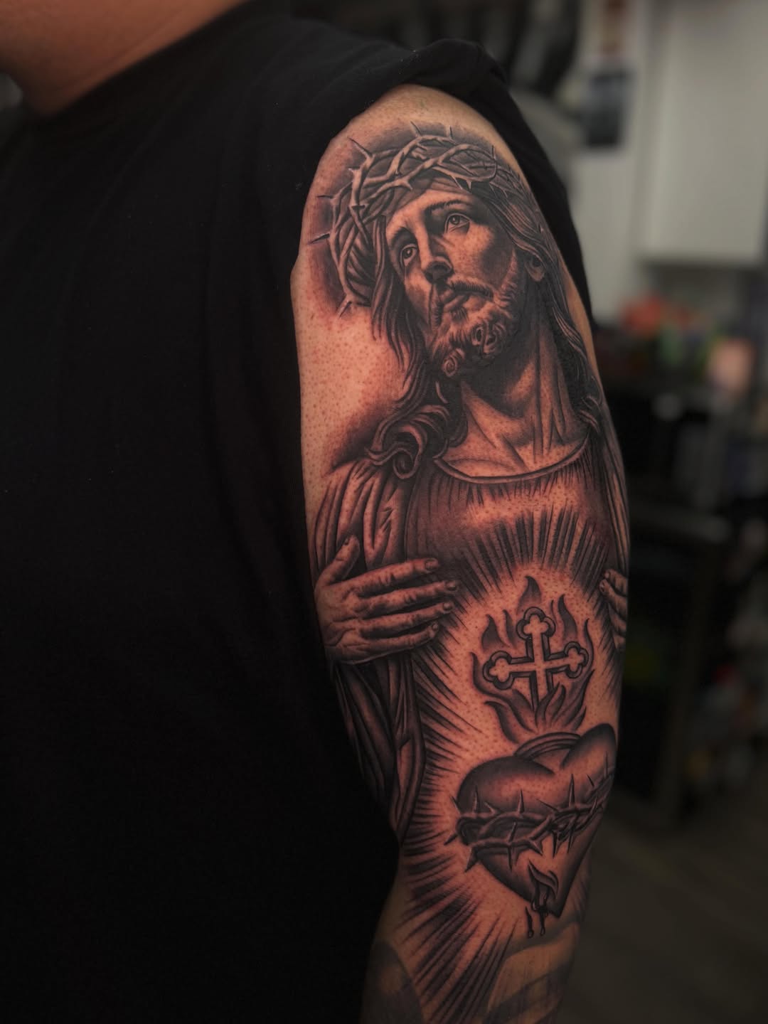 Tattoo by @_lostats_ — realism, black_and_grey