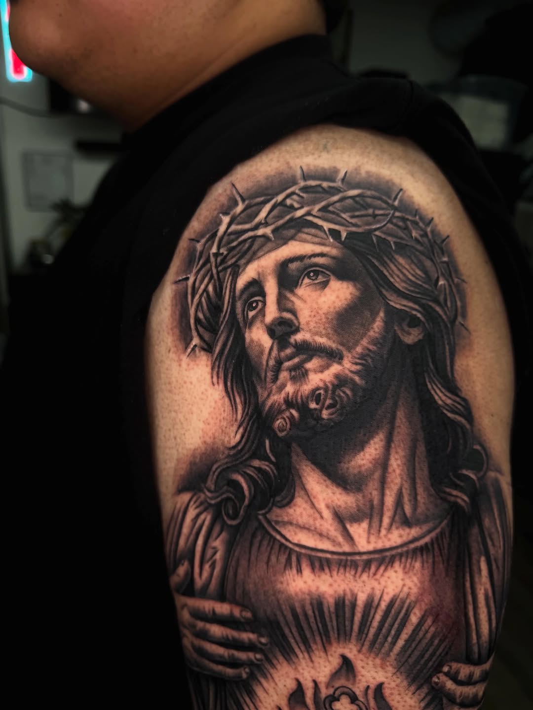 Tattoo by @_lostats_ — realism, black_and_grey