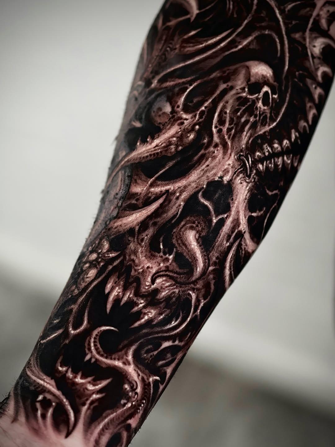 Tattoo by @kwannew_ โ dark_realism, blackwork