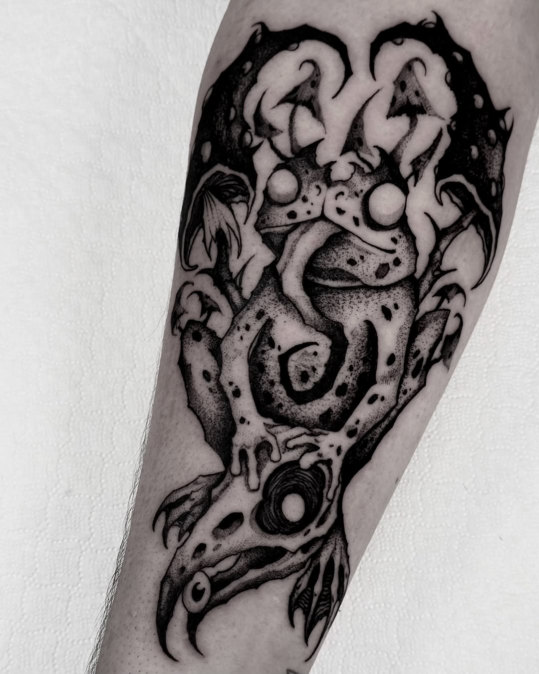 Tattoo by @bryanblack.ttt — black_and_grey, dotwork