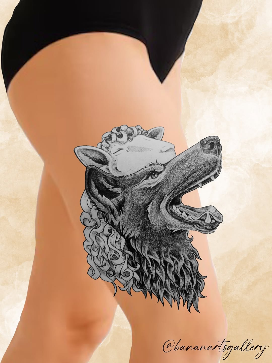 Tattoo by @bananartsgallery — black_and_grey