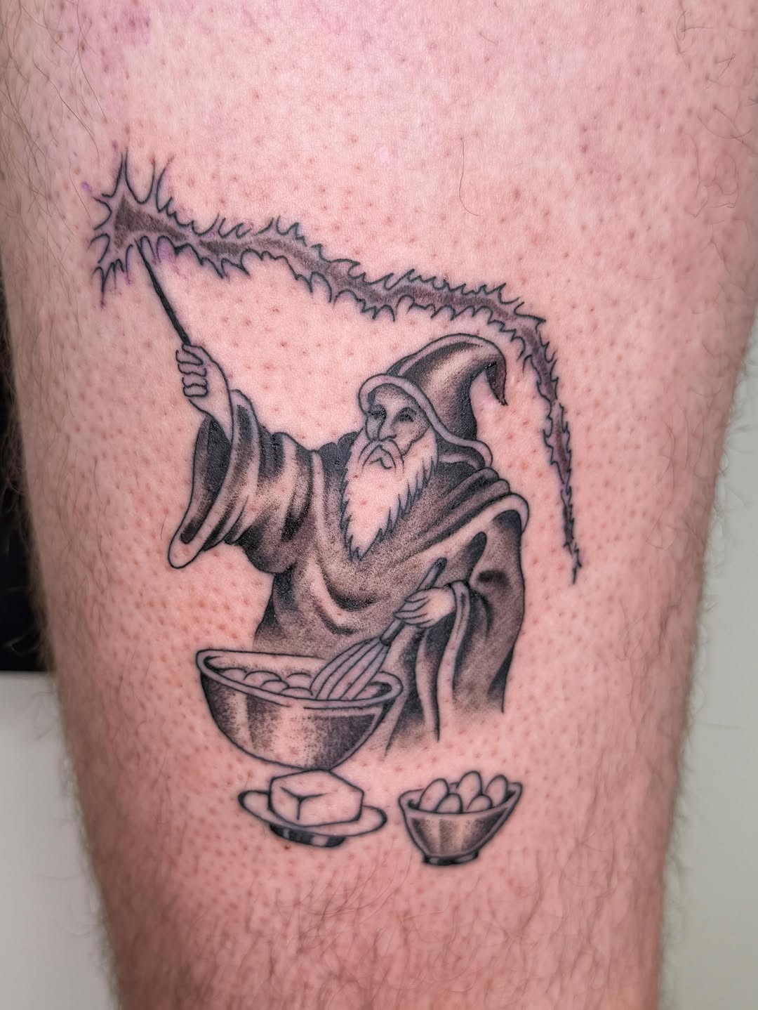 Tattoo by @rinoski.tattoo — illustrative, black_and_grey