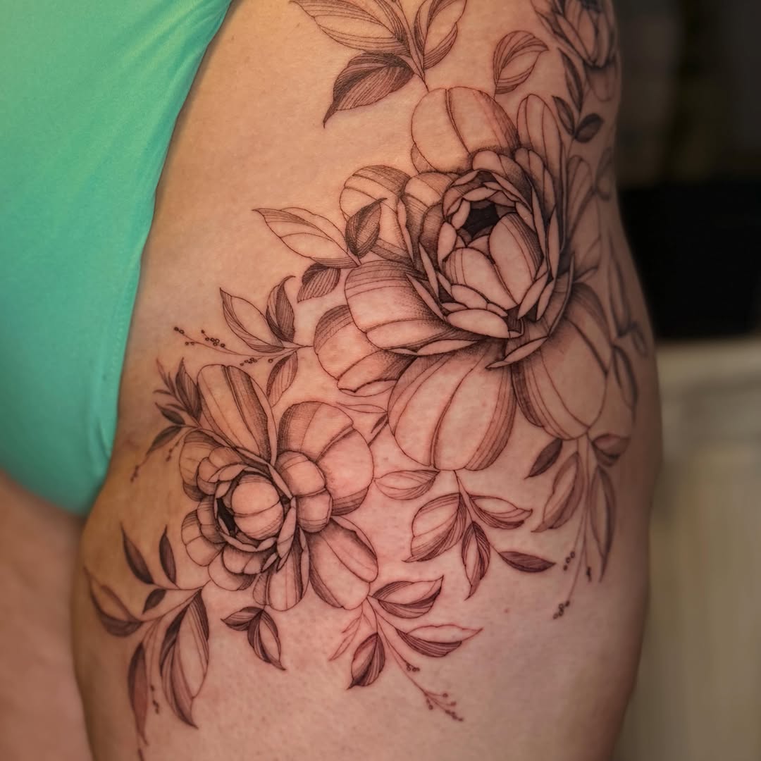 Tattoo by @mootatts — illustrative, black_and_grey