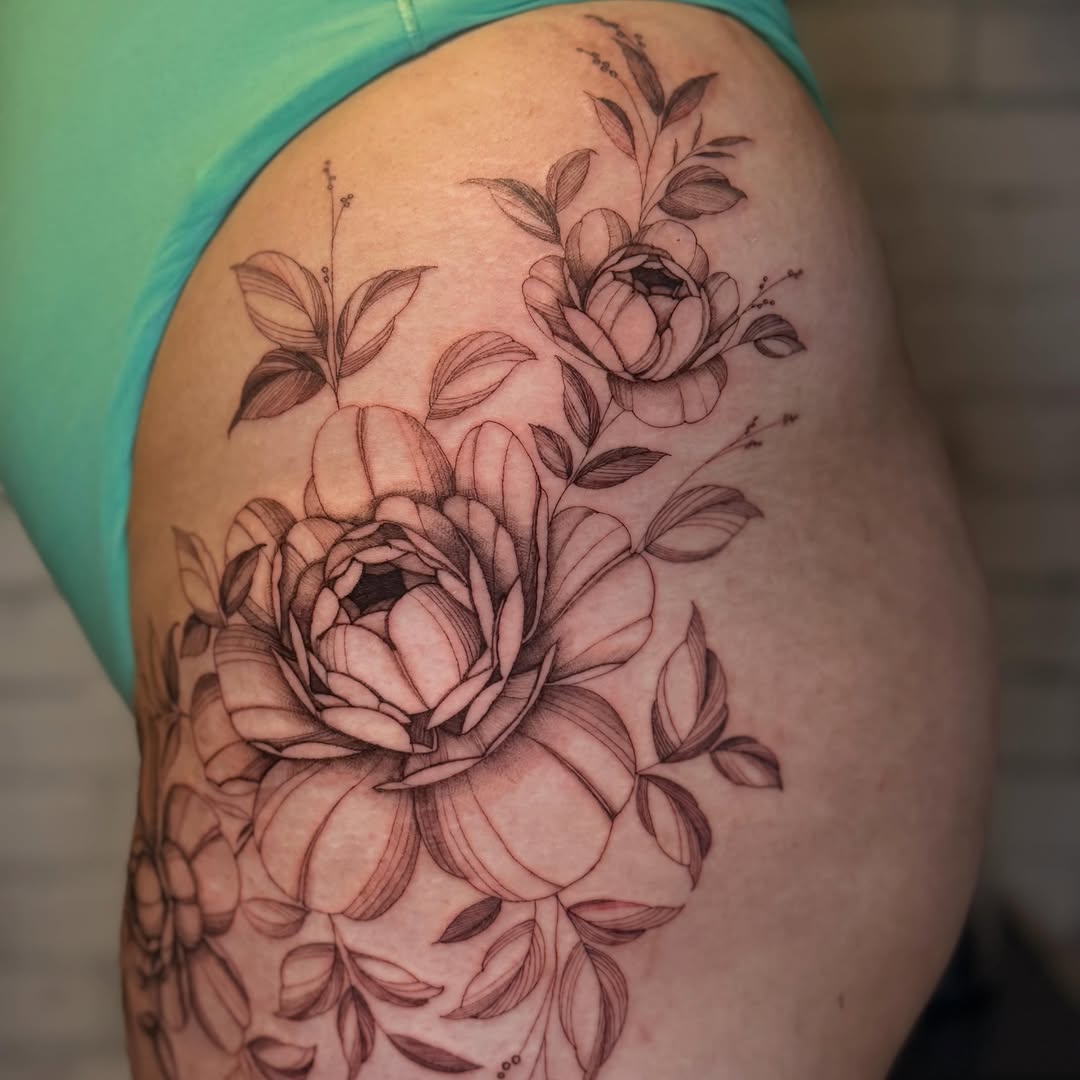 Tattoo by @mootatts — illustrative, black_and_grey