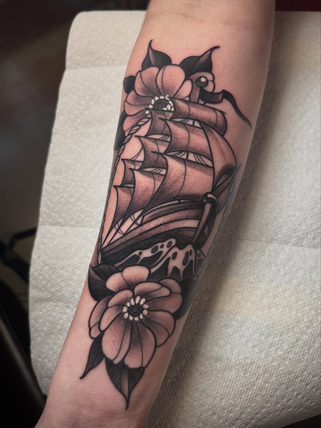 Tattoo by @_jesstattoos — american_traditional, black_and_grey