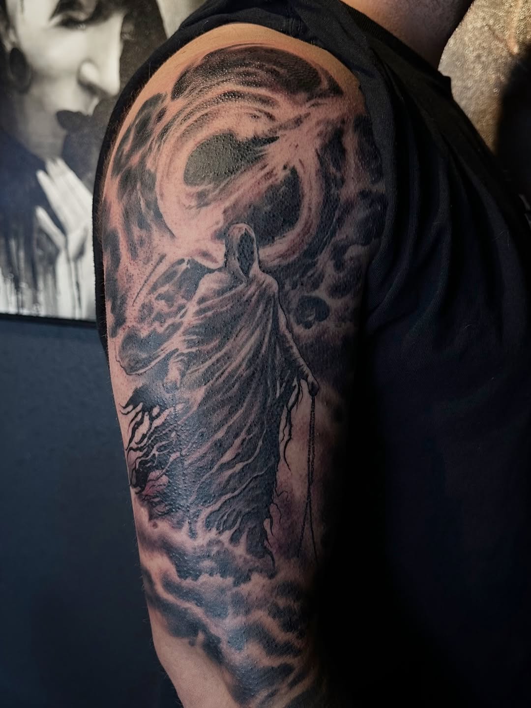Tattoo by @ozarmy โ dark_realism, black_and_grey