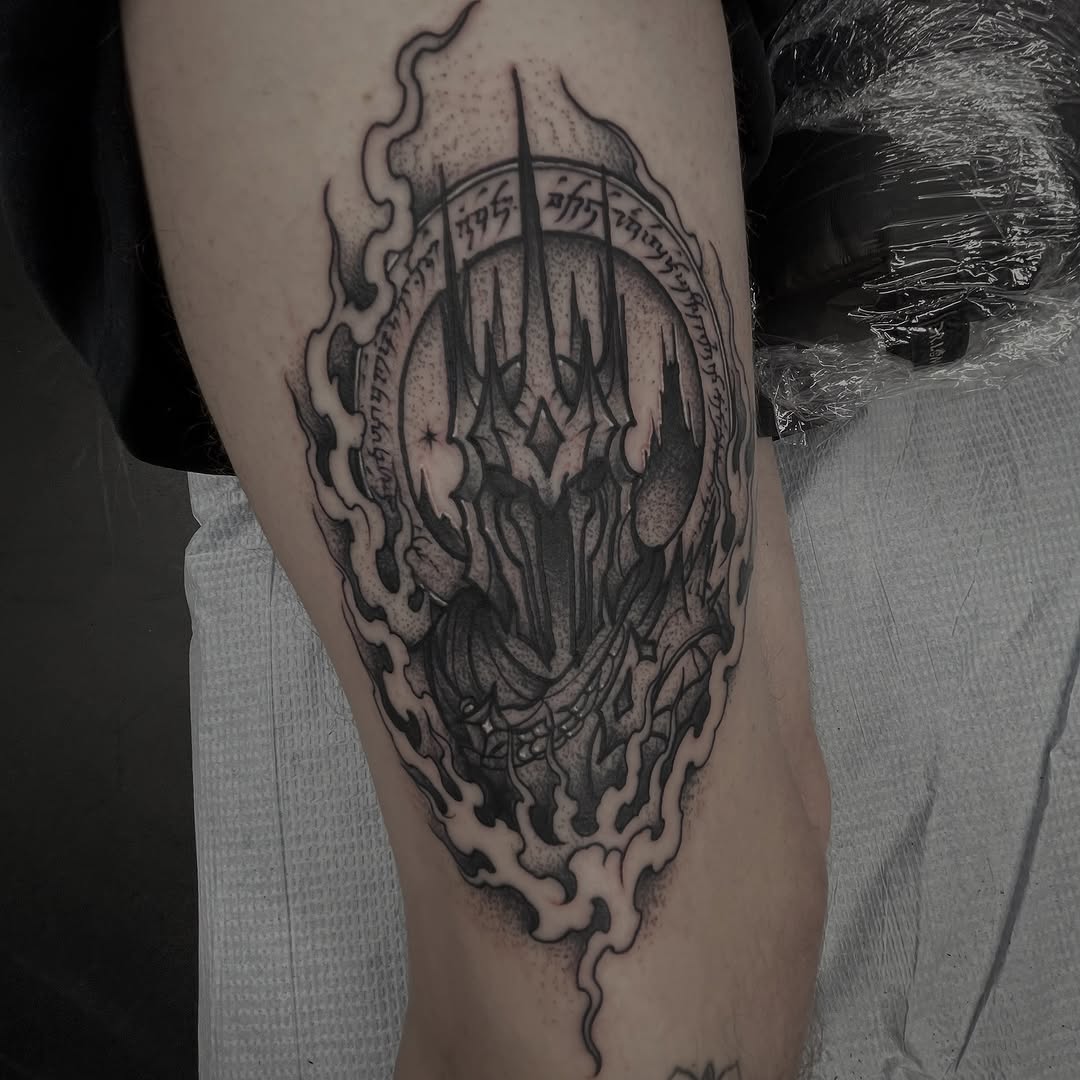 Tattoo by @slim_reaper_tattoos — dark_realism, blackwork