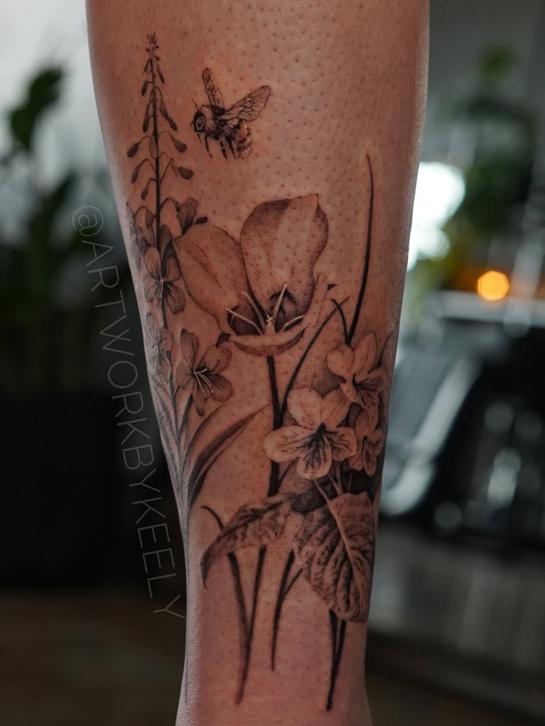 Tattoo by @artworkbykeely โ realism, black_and_grey