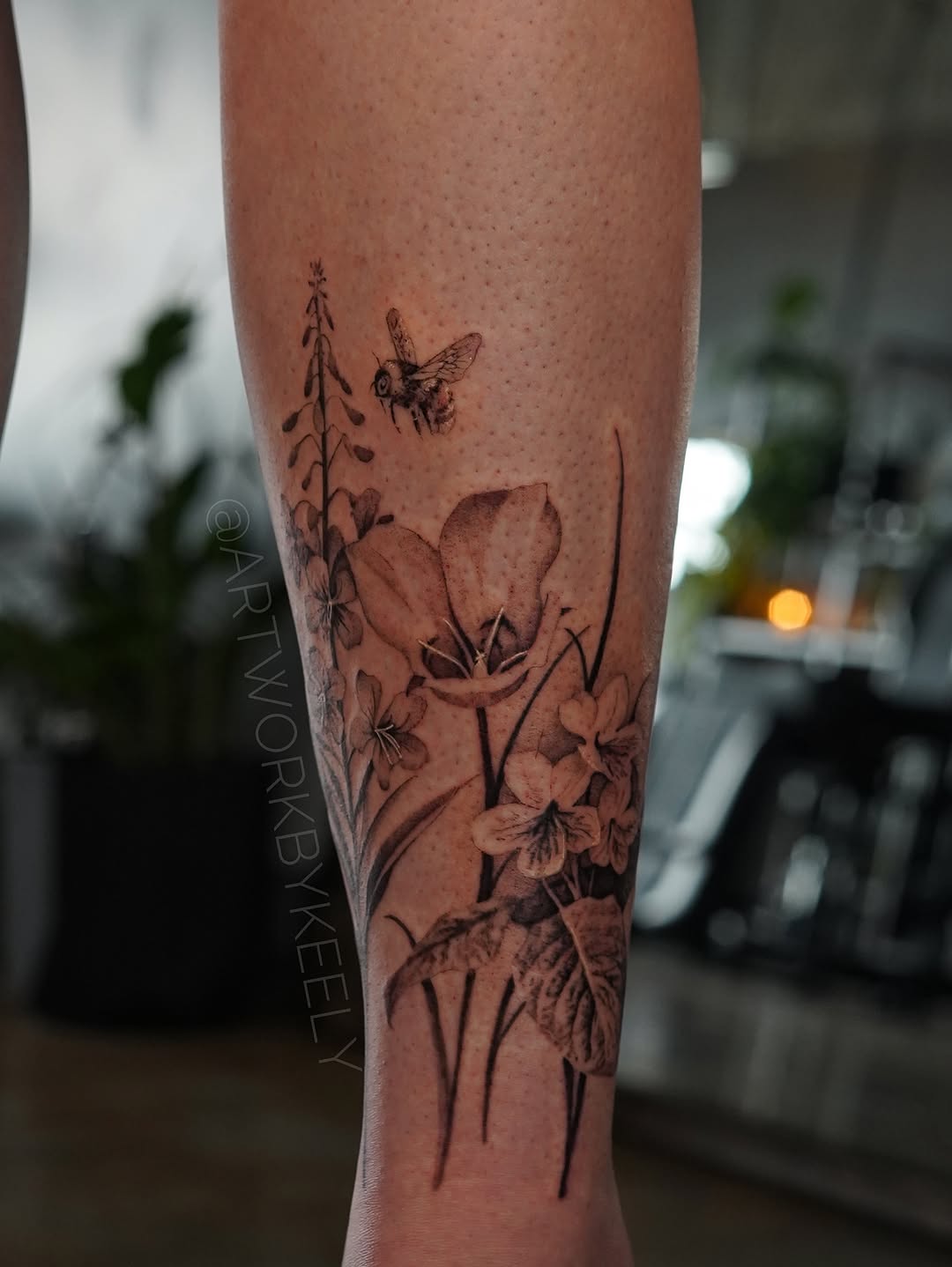 Tattoo by @artworkbykeely โ realism, black_and_grey