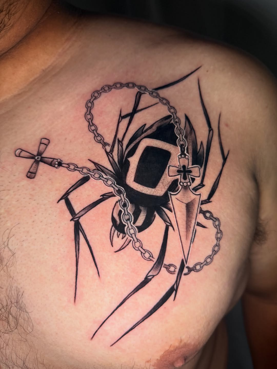 Tattoo by @hailyeahtattoos โ blackwork, black_and_grey