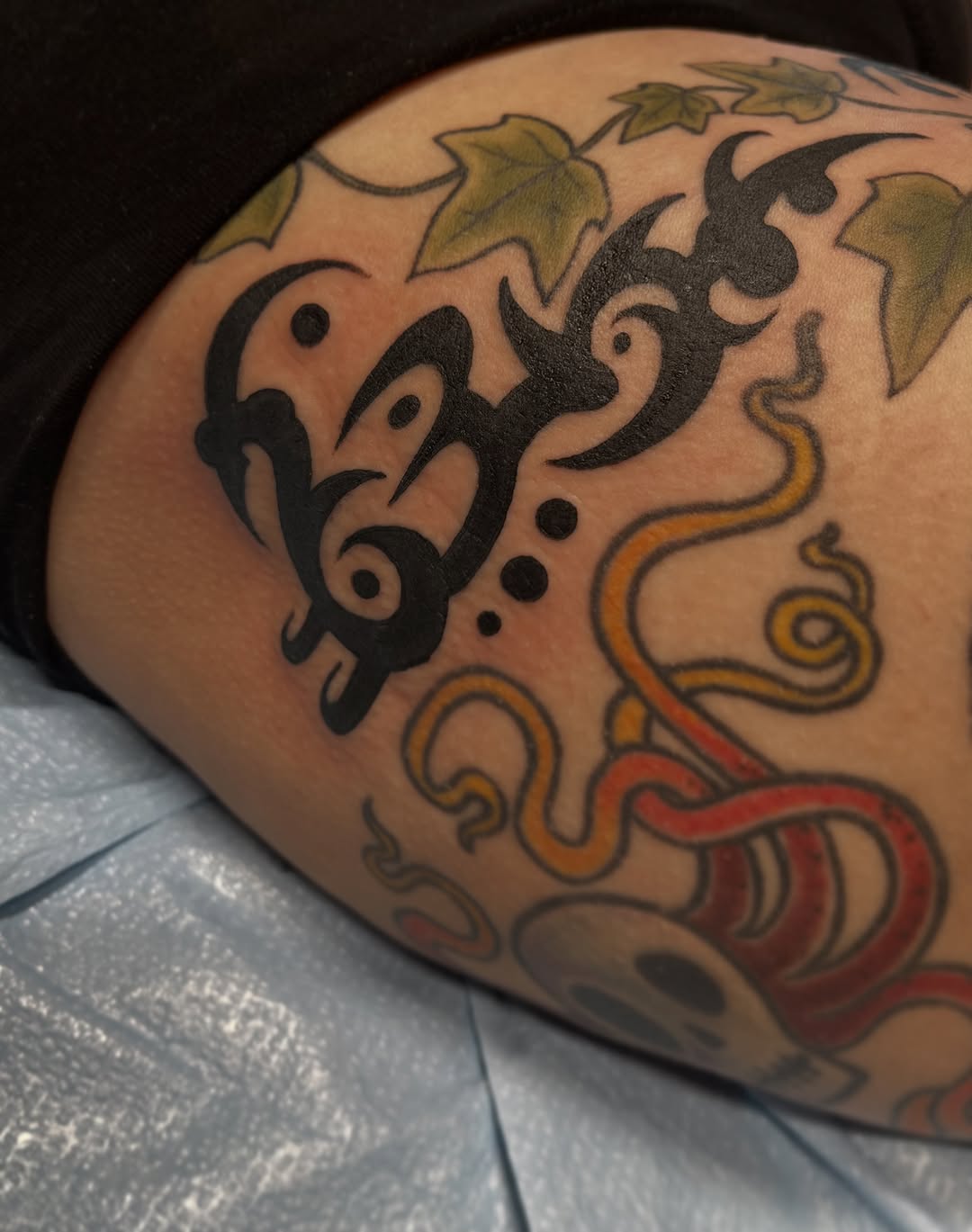 Tattoo by @allykat_tatts — tribal, illustrative