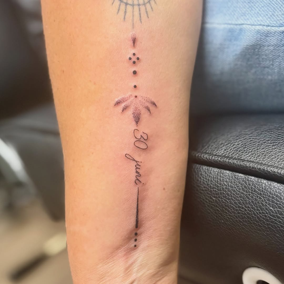 Tattoo by @inkbyb โ fine_line, lettering_script