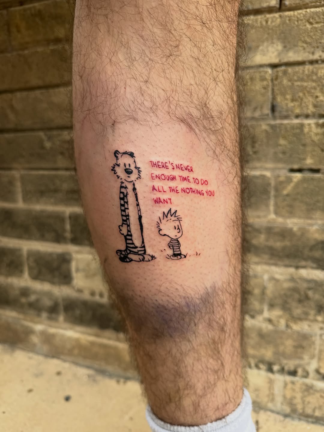 Tattoo by @blackstatictattoos — lettering_script, illustrative