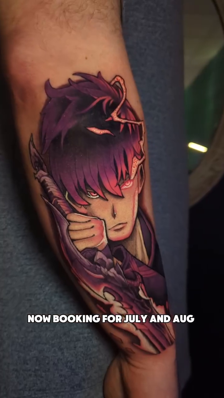 Tattoo by @narniatattoos — anime, black_and_grey
