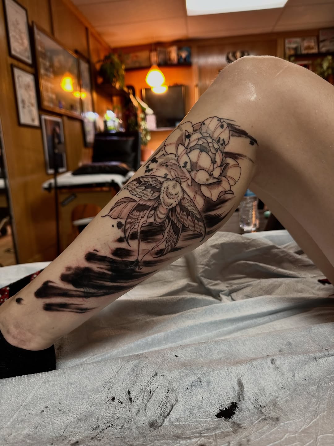 Tattoo by @hellbent.sebastian — illustrative, black_and_grey