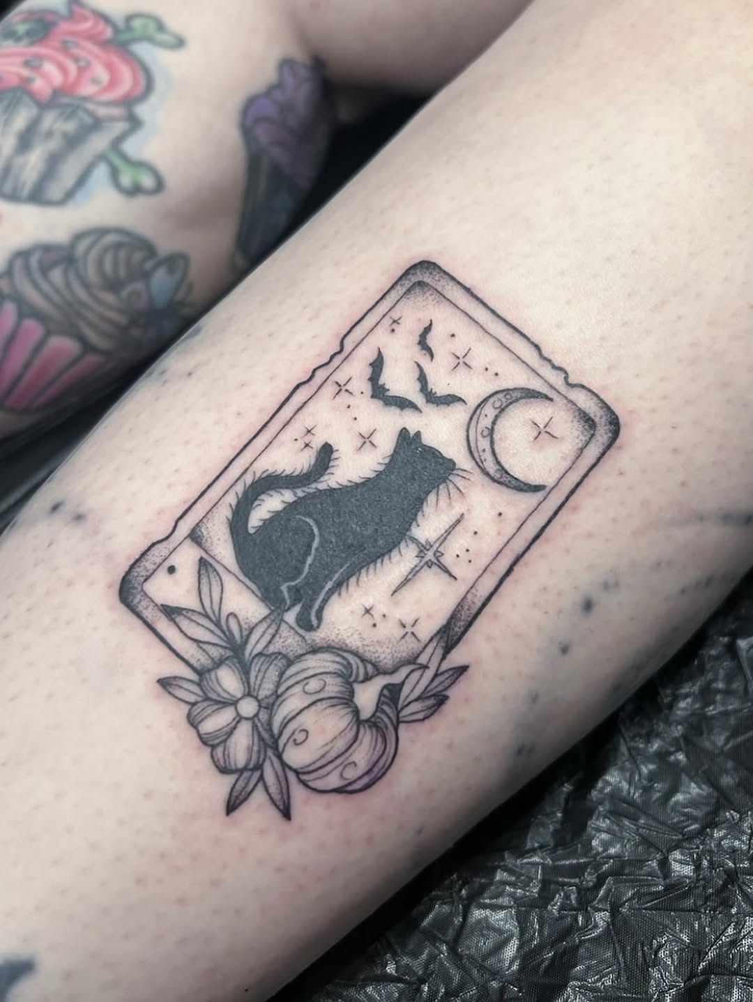 Tattoo by @poppyoliviatattoo — black_and_grey, chicano