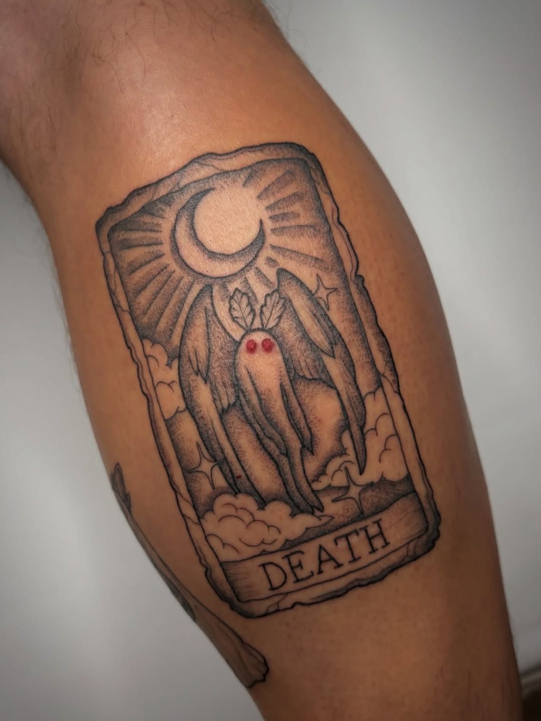 Tattoo by @poppyoliviatattoo — black_and_grey, chicano