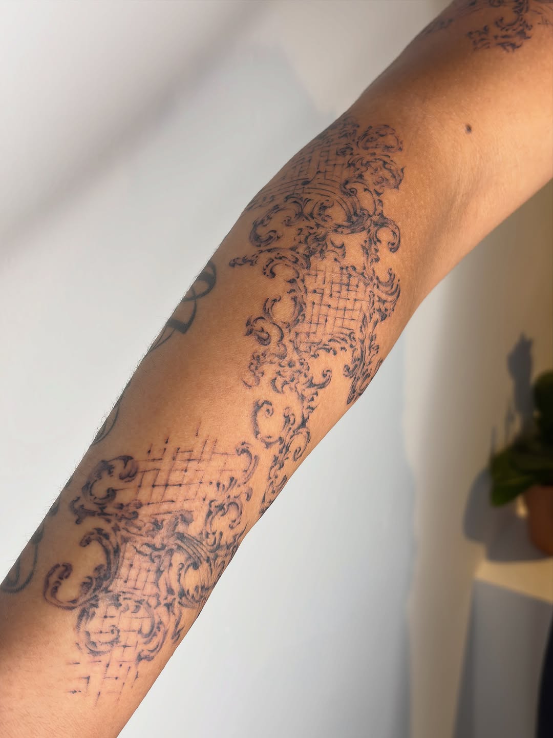 Tattoo by @eeelleventh — ornamental, black_and_grey