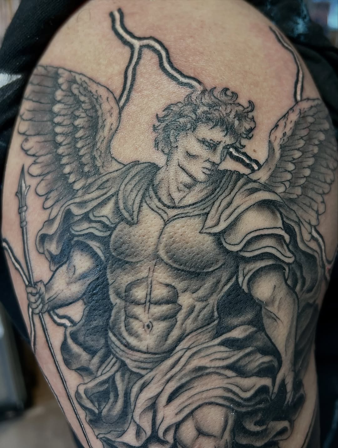 Tattoo by @darklord_665 — realism, black_and_grey