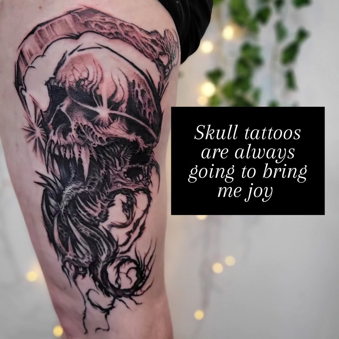 Tattoo by @tatt_uku — dark_realism, blackwork