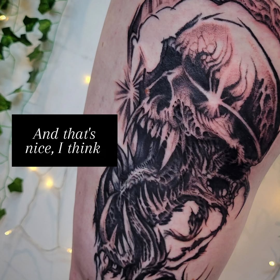 Tattoo by @tatt_uku — dark_realism, blackwork
