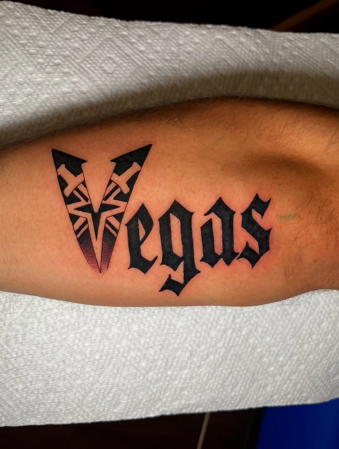 Tattoo by @chucky.tattooz โ lettering_script, blackwork