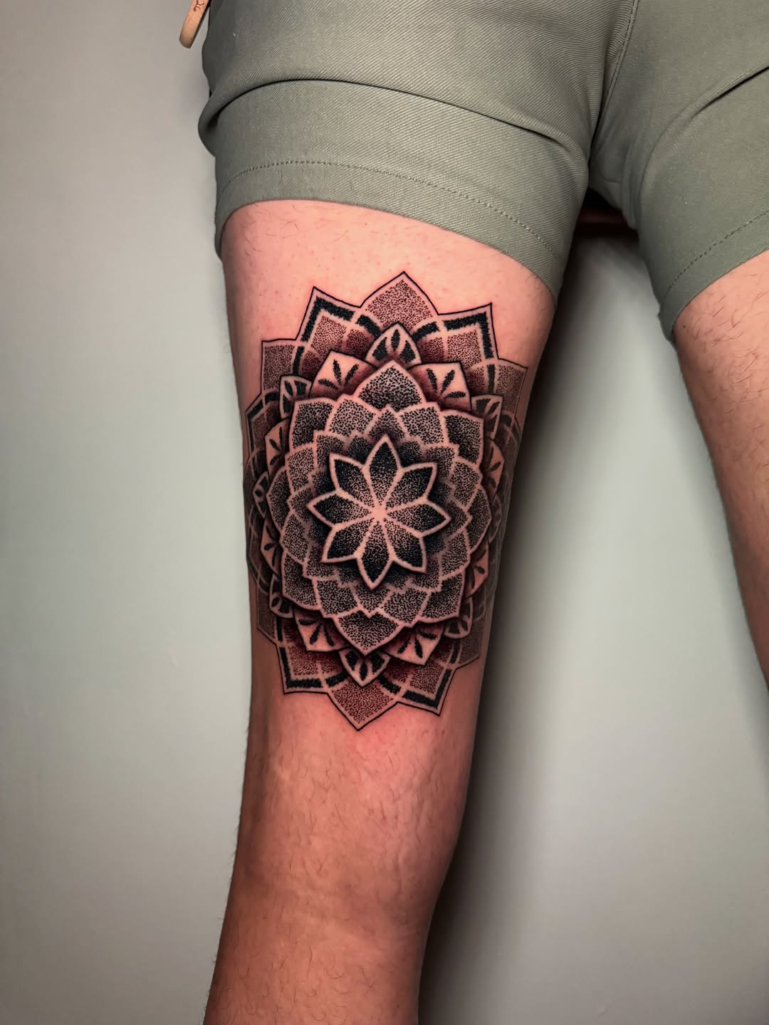 Tattoo by @treyparsonsart — dotwork, geometric