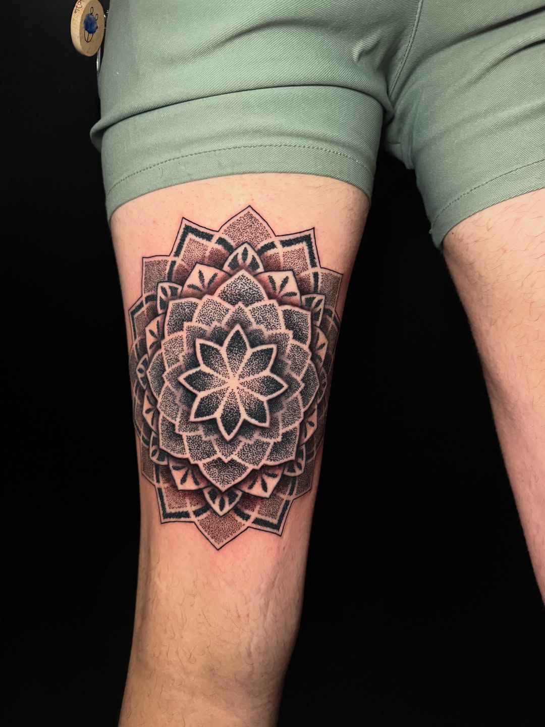 Tattoo by @treyparsonsart — dotwork, geometric