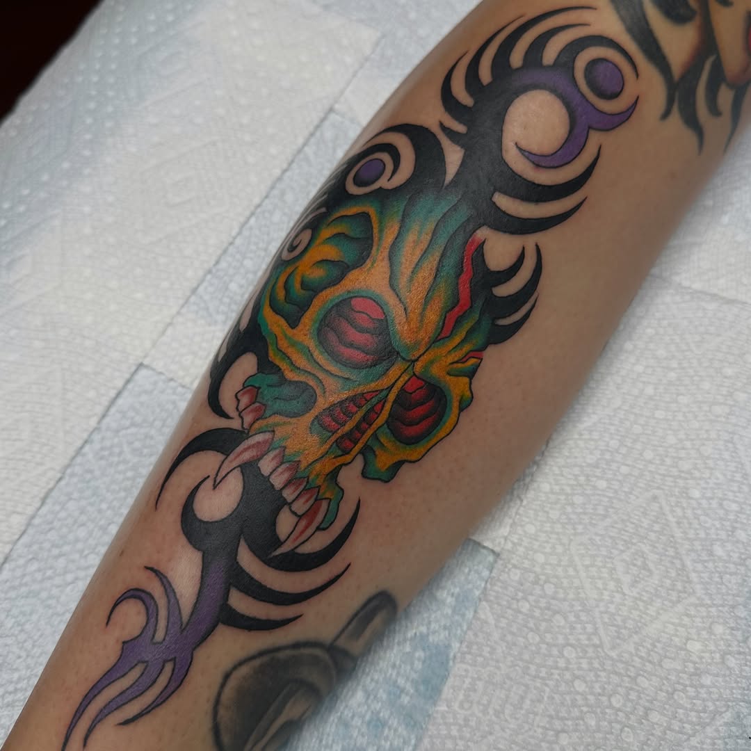Tattoo by @austinmurfitttattoos — tribal, new_school