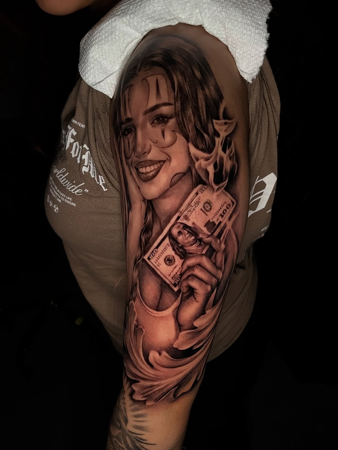 Tattoo by @_pinaink — realism, black_and_grey