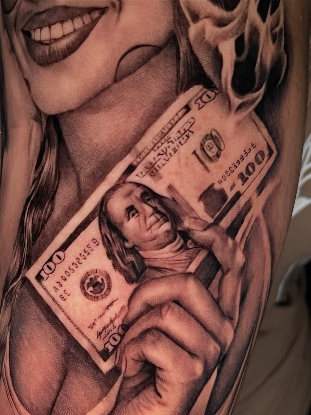 Tattoo by @_pinaink — realism, black_and_grey