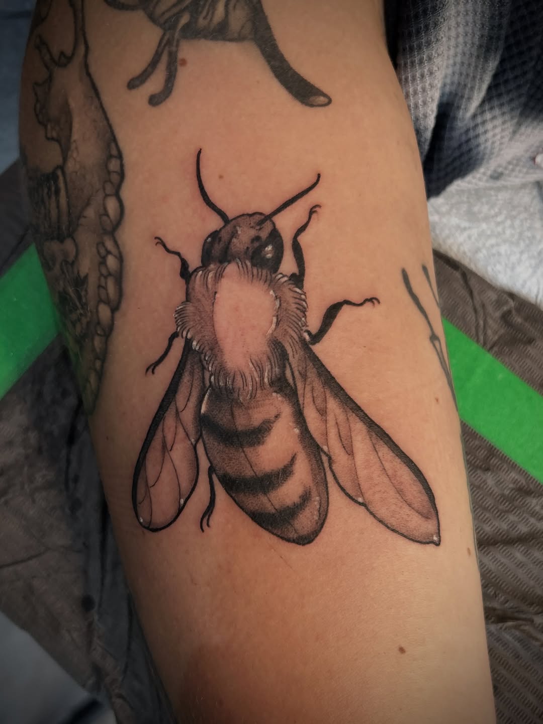 Tattoo by @karlb_tattoo โ realism, black_and_grey