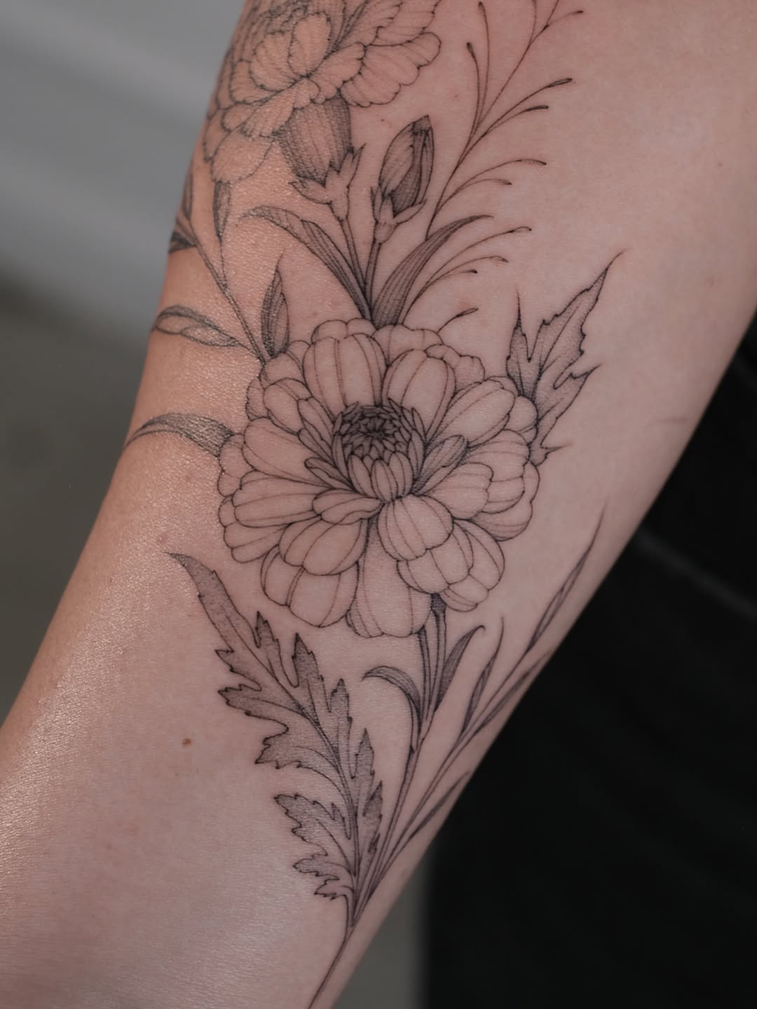 Tattoo by @amoore.tattoo — fine_line, black_and_grey