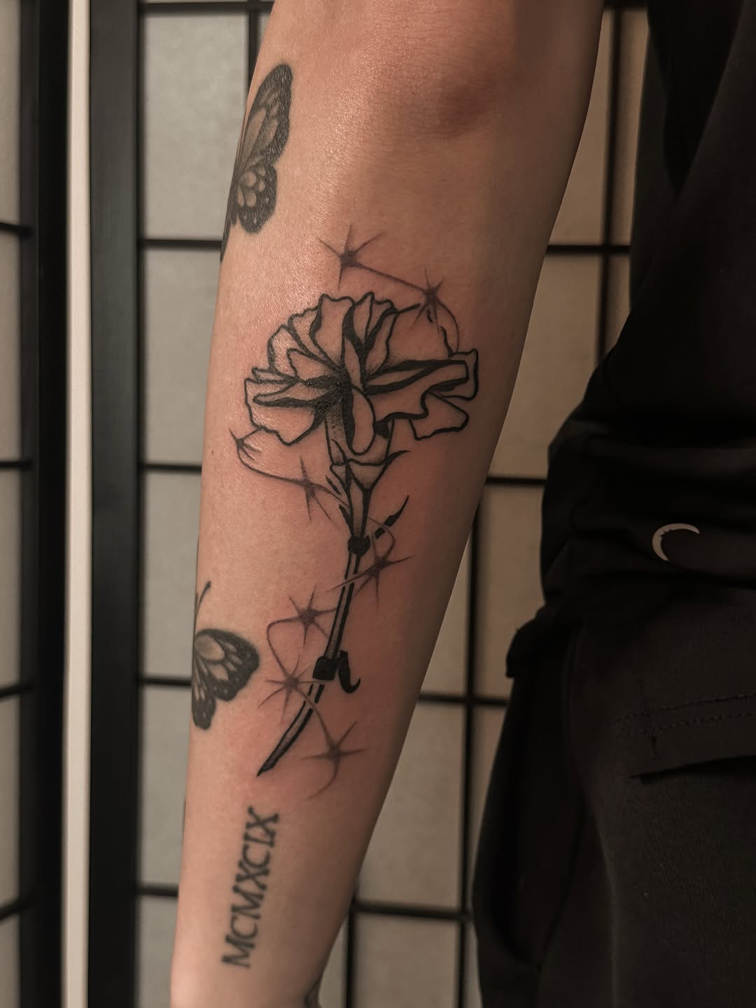Tattoo by @into.thegraves โ fine_line, black_and_grey