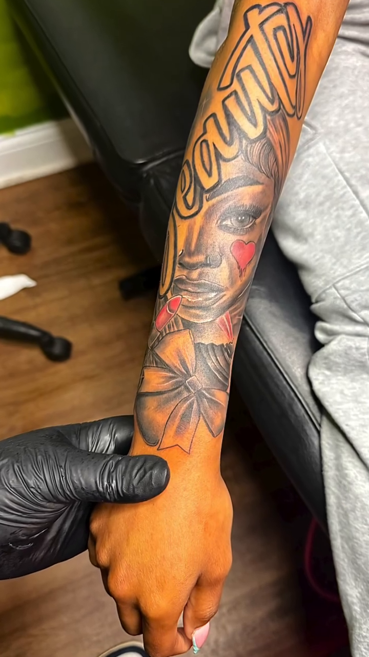 Tattoo by @inkbykimchi — lettering_script, realism