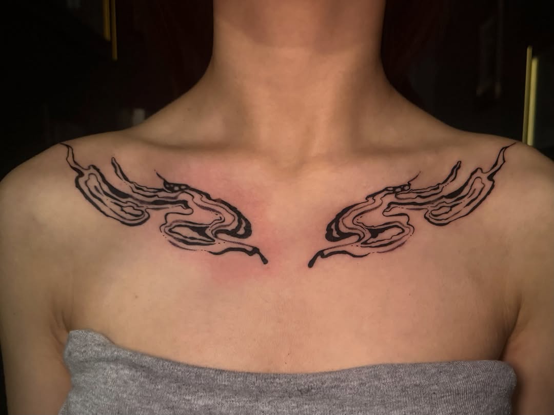 Tattoo by @alandapanda — blackwork