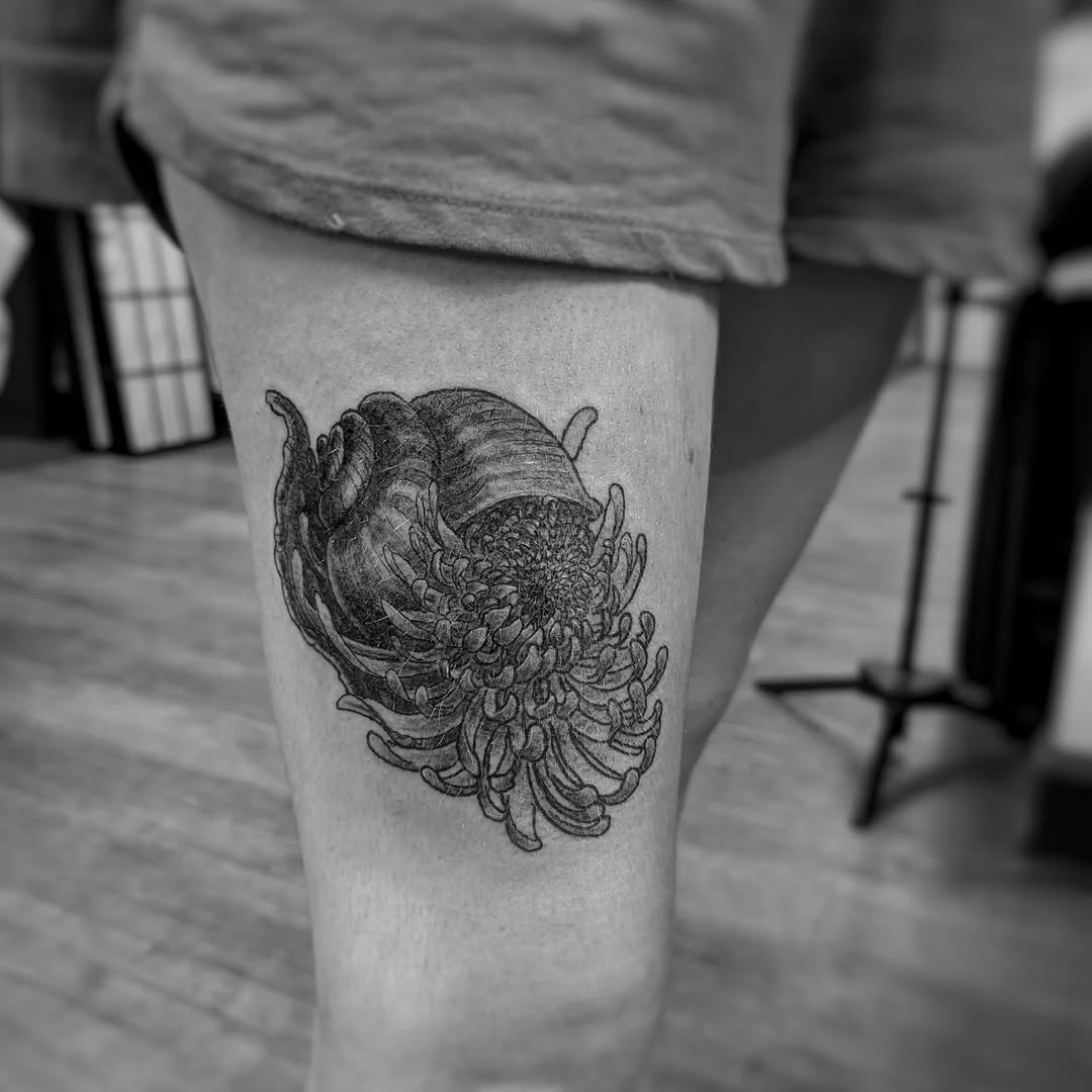 Tattoo by @graffitilostpdx — black_and_grey, realism