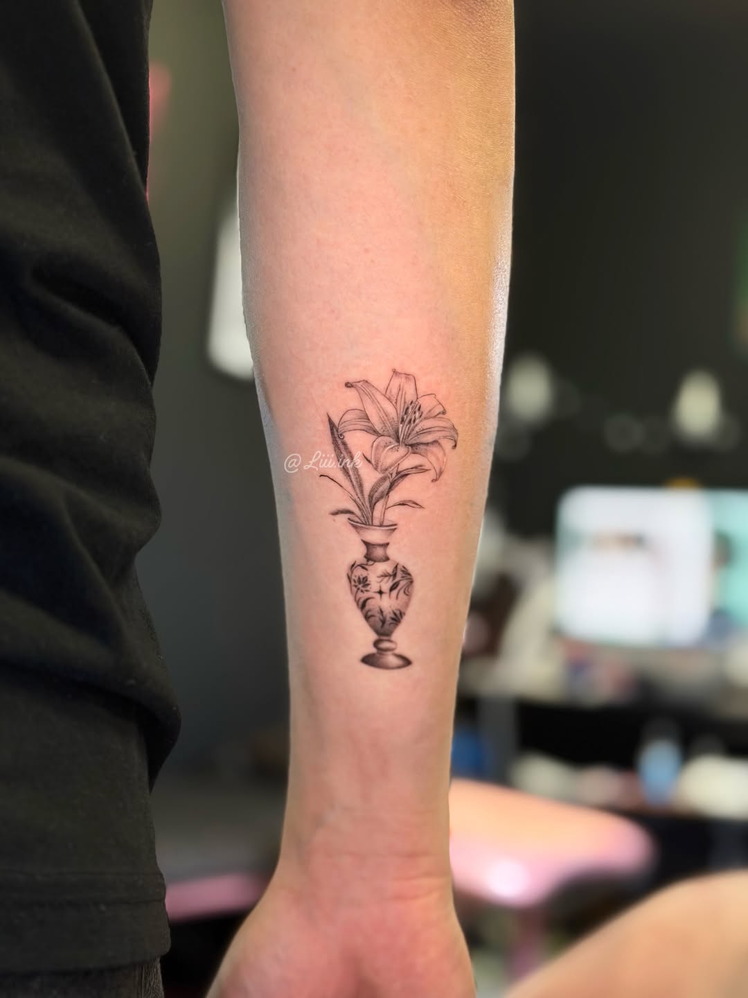 Tattoo by @liii.ink — fine_line, black_and_grey