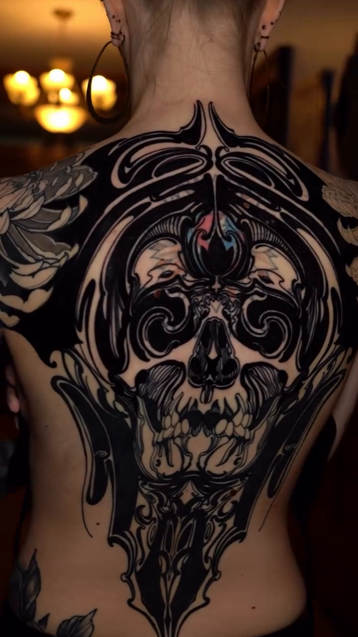 Tattoo by @_hello_vas โ blackwork, dark_realism