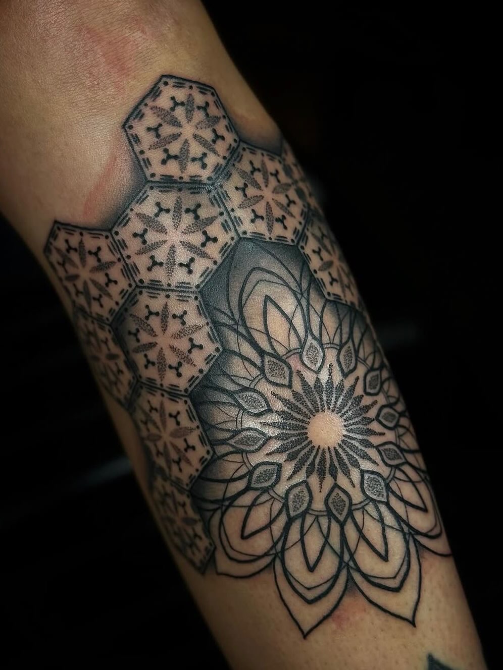 Tattoo by @keishanicole.tattoo β geometric, dotwork