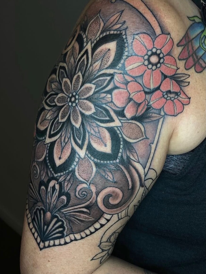 Tattoo by @keishanicole.tattoo β geometric, dotwork
