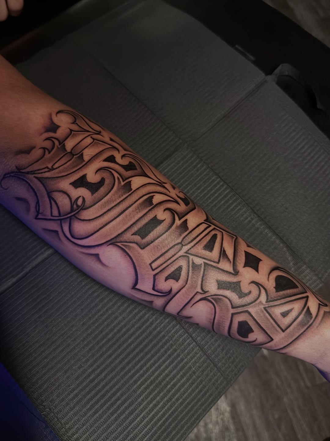 Tattoo by @tatsxval β lettering_script, black_and_grey