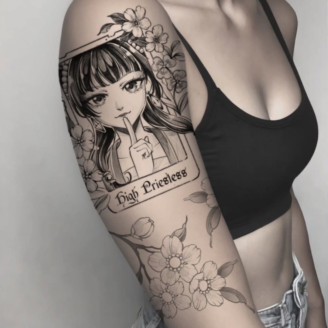 Tattoo by @celynity — anime, lettering_script