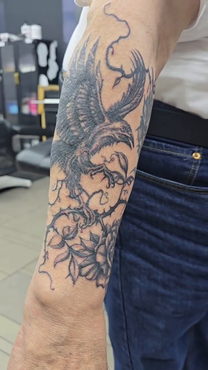 Tattoo by @tatpandaink — black_and_grey, realism