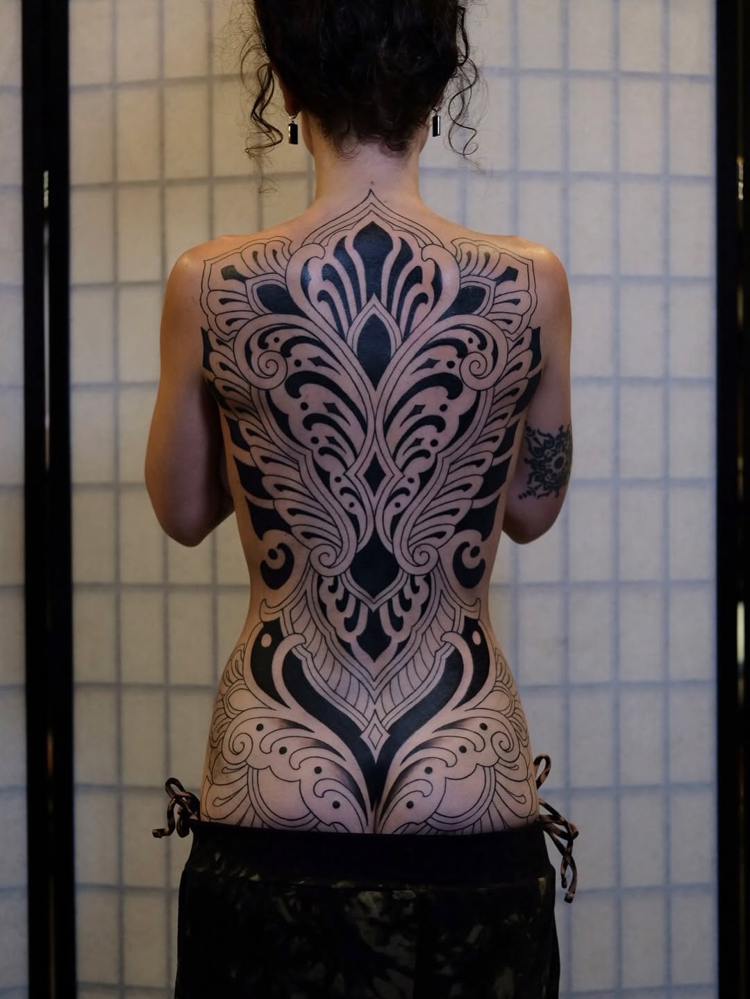 Tattoo by @owlyntattoo — blackwork, ornamental
