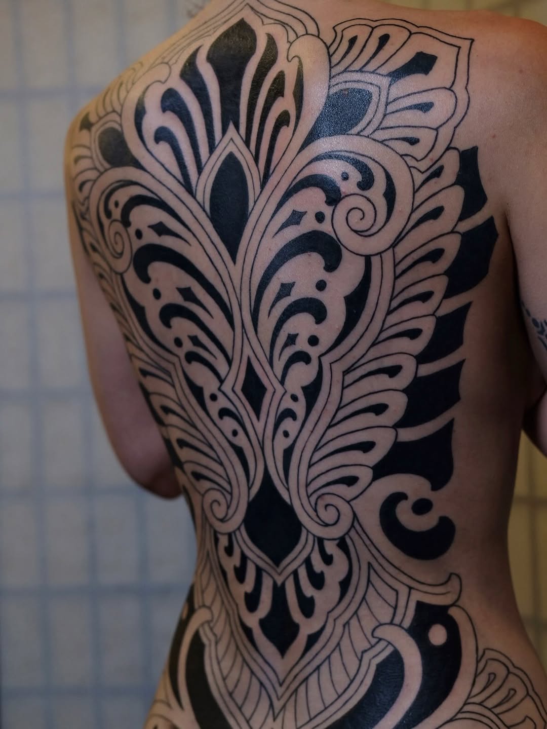 Tattoo by @owlyntattoo — blackwork, ornamental
