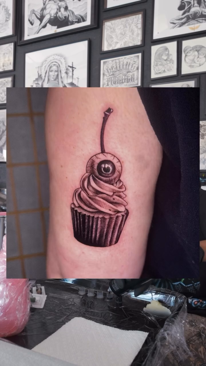 Tattoo by @hallowcream — illustrative, black_and_grey