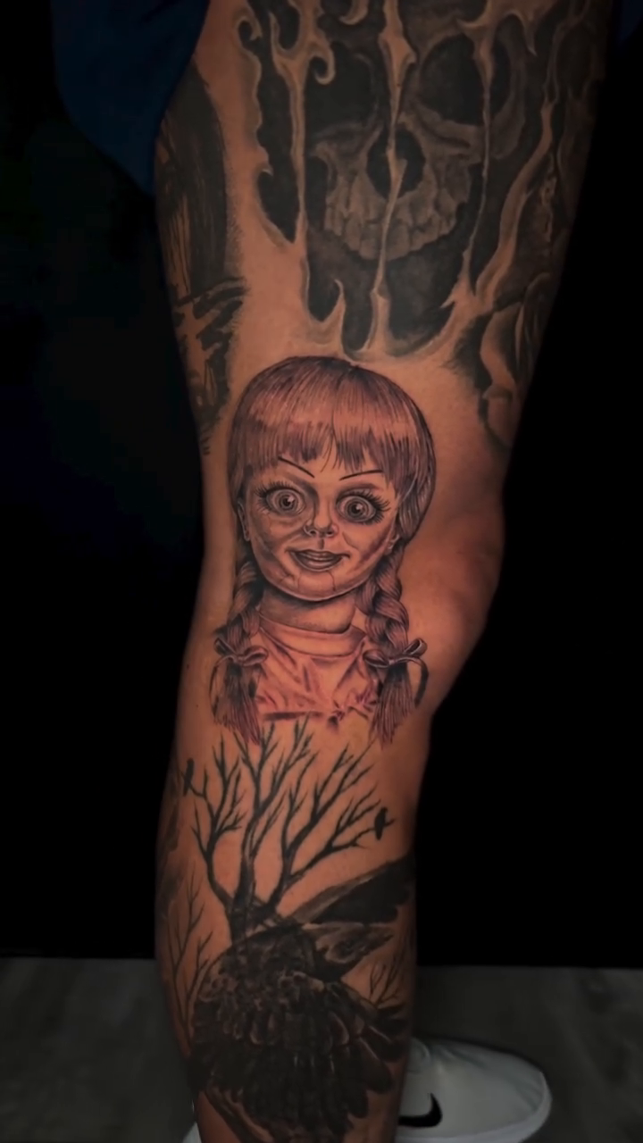 Tattoo by @lesleahipp_tattoo — illustrative, dark_realism