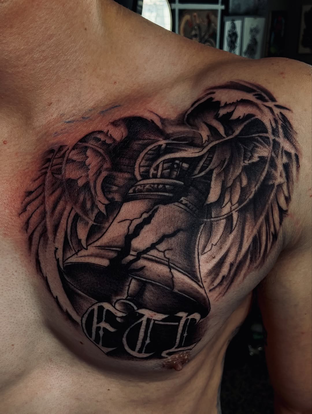 Tattoo by @_tattoosbynessa___ — black_and_grey, illustrative